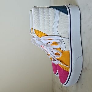 VANS: Sk8 High Platform Suede/Canvas colour block sneakers